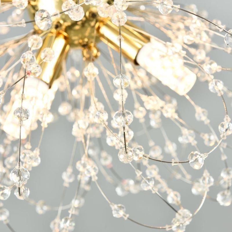 Lustre pendente de cristal dente-de-leão elegante
