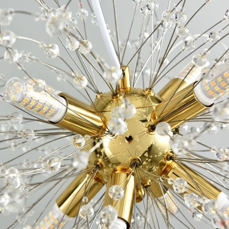 Lustre pendente de cristal dente-de-leão elegante