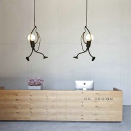 Luminária pendente moderna e simples em forma de homenzinho, luminária criativa