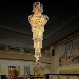 Lustre de cristal europeu com pingente longo