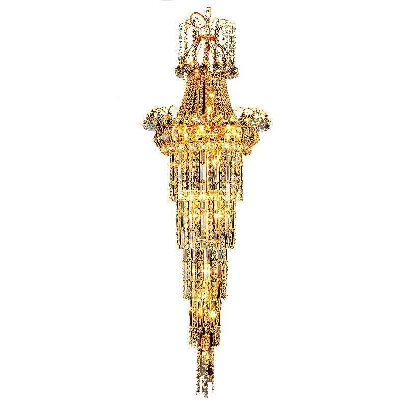 Lustre de cristal europeu com pingente longo