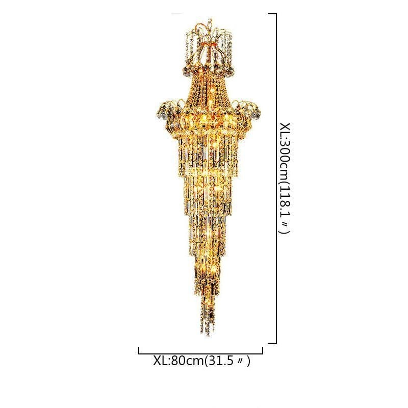 Lustre de cristal europeu com pingente longo