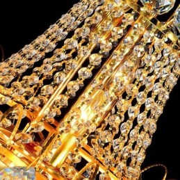 Lustre de cristal europeu com pingente longo