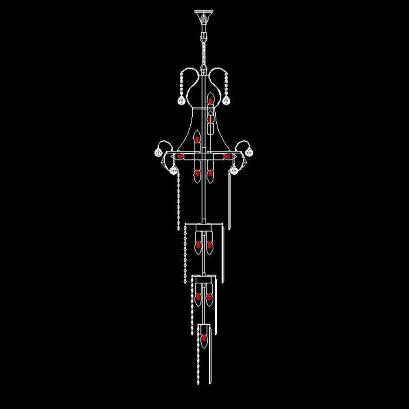 Lustre de cristal europeu com pingente longo