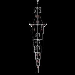 Lustre de cristal europeu com pingente longo