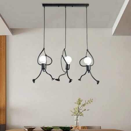 Luminária pendente moderna, criativa, em forma de homenzinho, luminária individual para casa Luminária pendente moderna, criativa, em forma de homenzinho, luminária individual para casa
