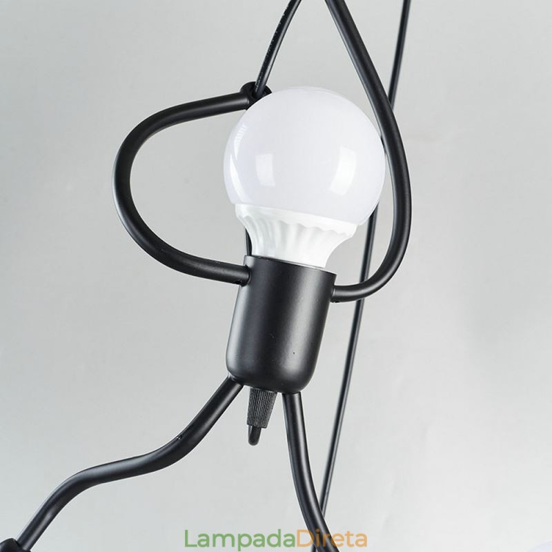 Luminária pendente moderna, criativa, em forma de homenzinho, luminária individual para casa