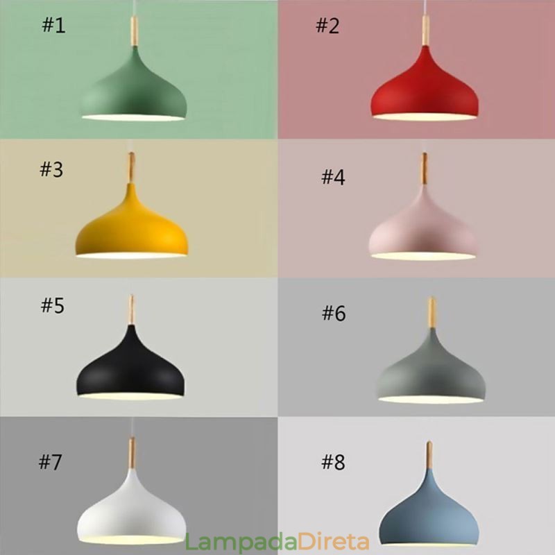 Luminária pendente moderna de alumínio Macaron Lamp Home Luz ajustável