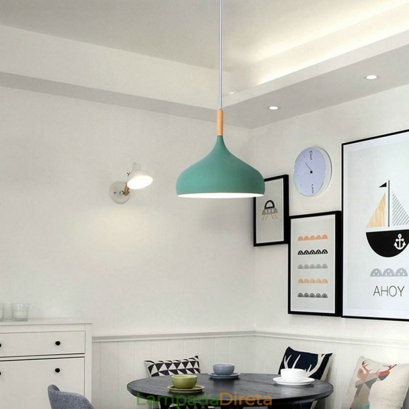 Luminária pendente moderna de alumínio Macaron Lamp Home Luz ajustável