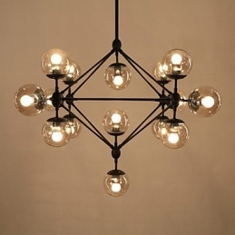 Lustre 15 Luzes Bola De Vidro Luzes Retro Ao Ar Livre Garagem Metal