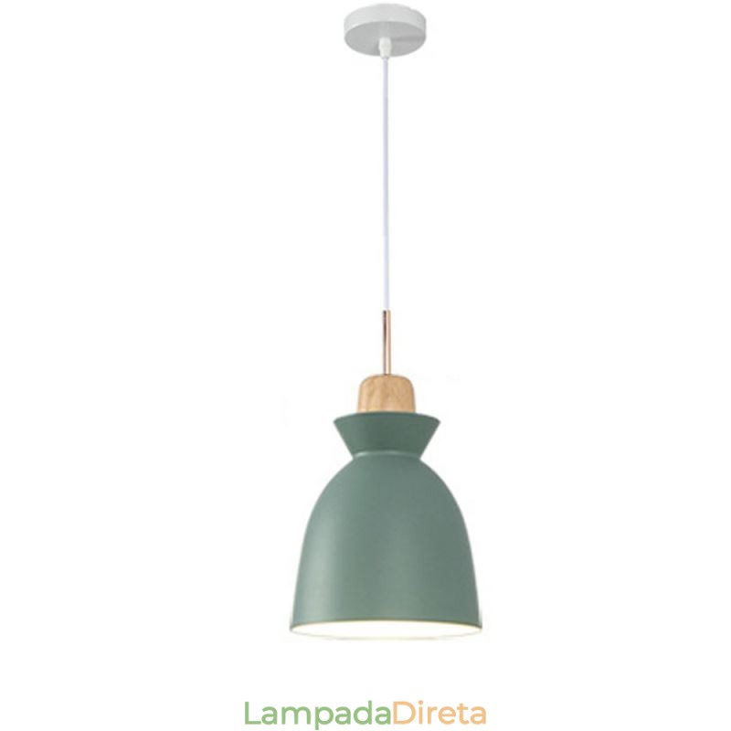 Luminária pendente nórdica cúpula de metal macaron cores lâmpada luz