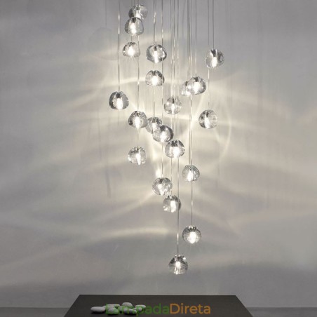 Luminária pendente moderna de cristal, abajur de cristal exclusivo, escada duplex Luminária pendente moderna de cristal, abajur de cristal exclusivo, escada duplex