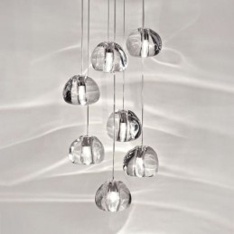 Luminária pendente moderna de cristal, abajur de cristal exclusivo, escada duplex