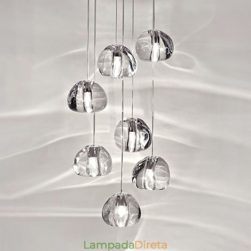 Luminária pendente moderna de cristal, abajur de cristal exclusivo, escada duplex