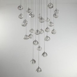 Luminária pendente moderna de cristal, abajur de cristal exclusivo, escada duplex