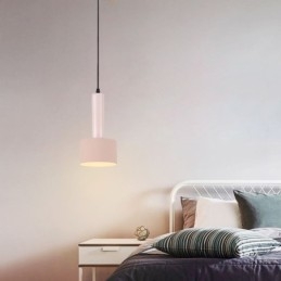 Luminária pendente moderna e simples em formato de cilindro, luminária de alumínio