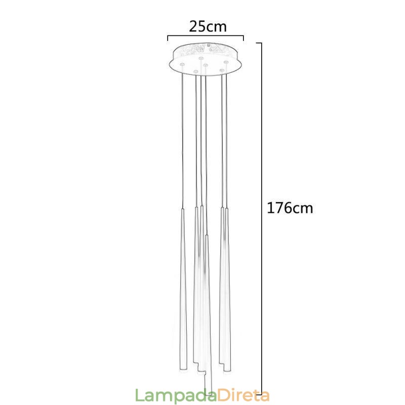 6 Luzes Pendentes Meteorer Pendentes