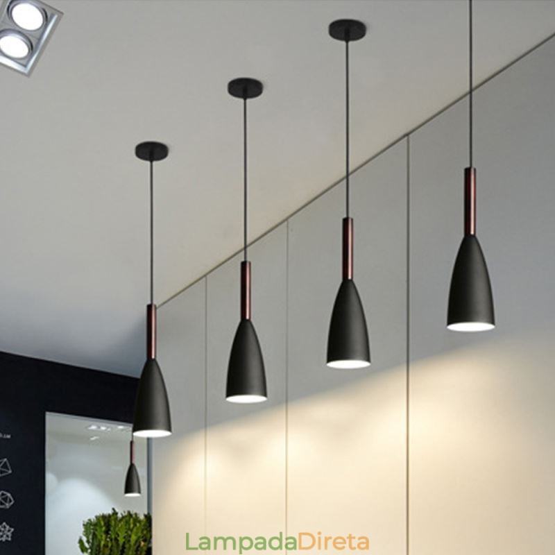 Luminária pendente moderna, design especial e simples, lâmpada de luz