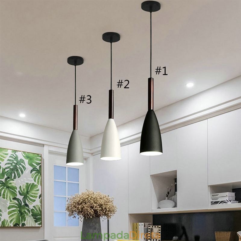Luminária pendente moderna, design especial e simples, lâmpada de luz