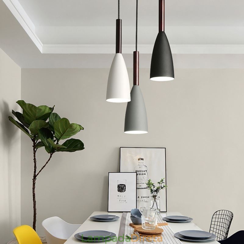 Luminária pendente moderna, design especial e simples, lâmpada de luz