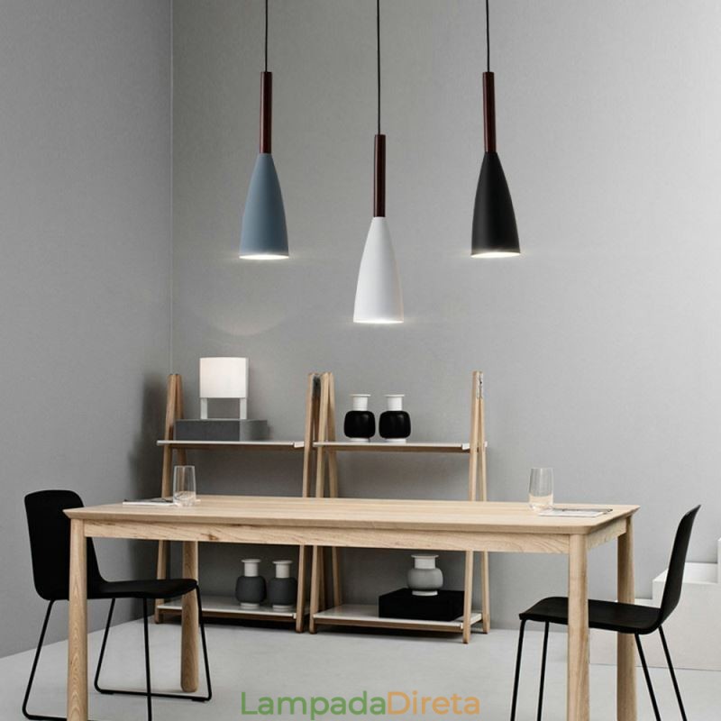 Luminária pendente moderna, design especial e simples, lâmpada de luz
