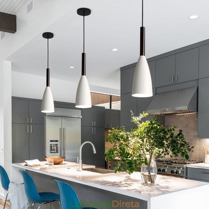 Luminária pendente moderna, design especial e simples, lâmpada de luz