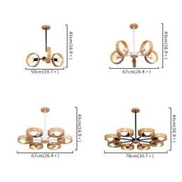 Luminária pendente de madeira única nórdica