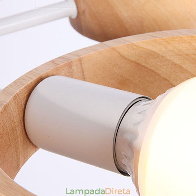 Luminária pendente de madeira única nórdica