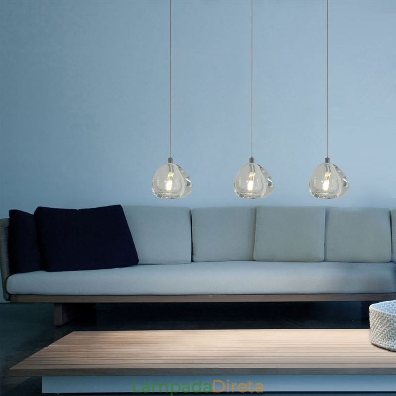 Lustre de cristal moderno com pingente de luz, luminária para iluminação doméstica