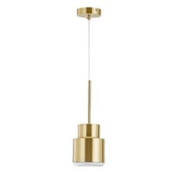 Luminária pendente de vidro pós-moderna, lâmpada cilíndrica dourada, iluminação brilhante
