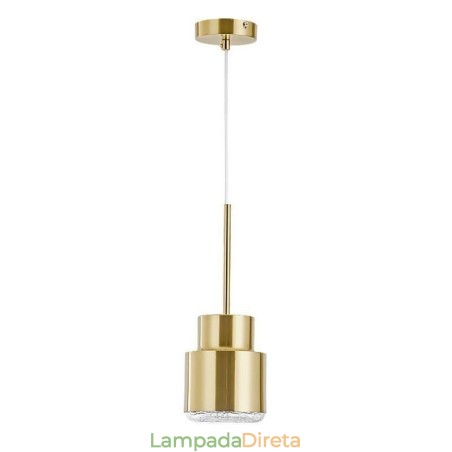 Luminária pendente de vidro pós-moderna, lâmpada cilíndrica dourada, iluminação brilhante Luminária pendente de vidro pós-moderna, lâmpada cilíndrica dourada, iluminação brilhante