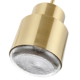 Luminária pendente de vidro pós-moderna, lâmpada cilíndrica dourada, iluminação brilhante