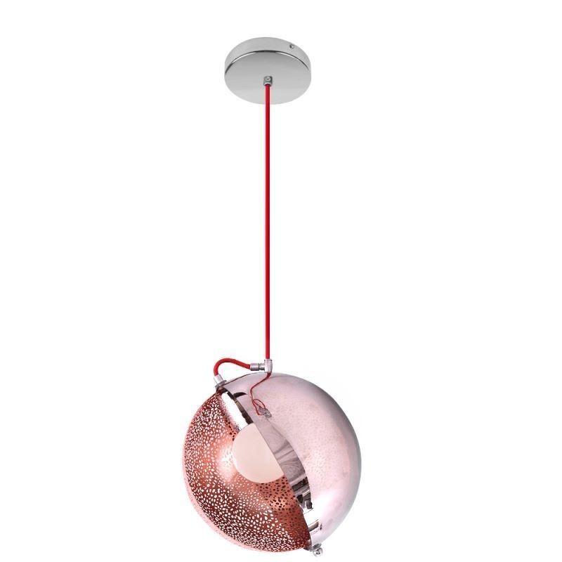 Moderno Rose Gold Pendant Light Half Round Glass Lamp Abajur Luz Decorativa Café