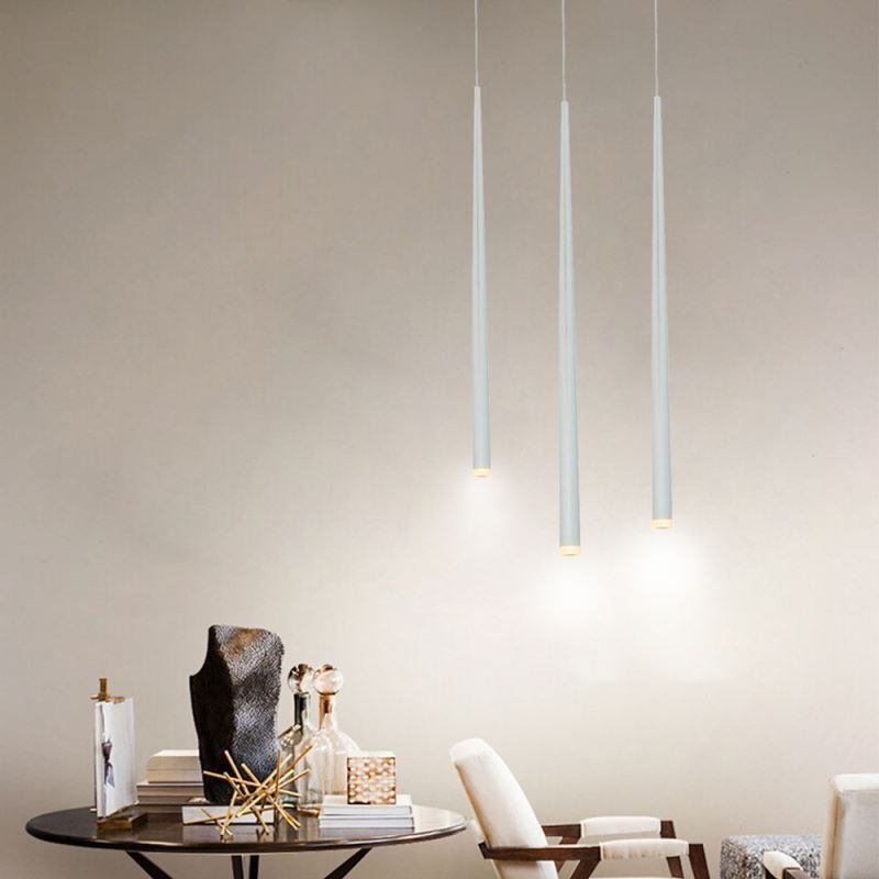 Luminária pendente contemporânea em formato de cilindro, luminária de chuva de meteoros