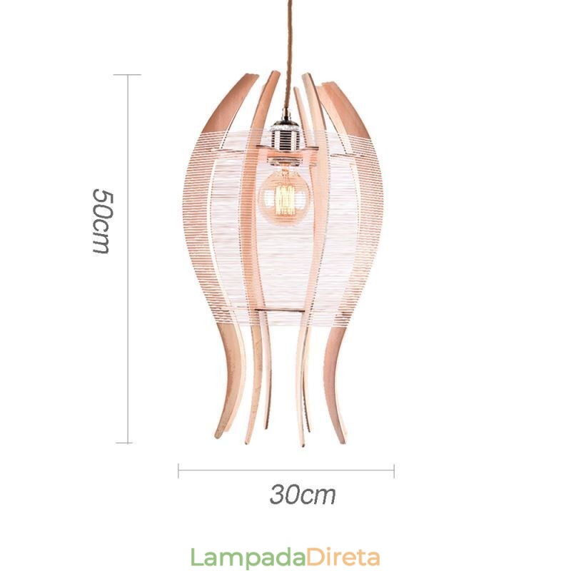 Luminária pendente de madeira estilo nórdico faça você mesmo com peixe