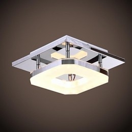 Acrílico Flush Mount 1 luz Moderno Acrílico Galvanoplastia Aço Inoxidável