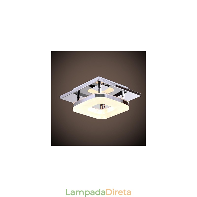 Acrílico Flush Mount 1 luz Moderno Acrílico Galvanoplastia Aço Inoxidável