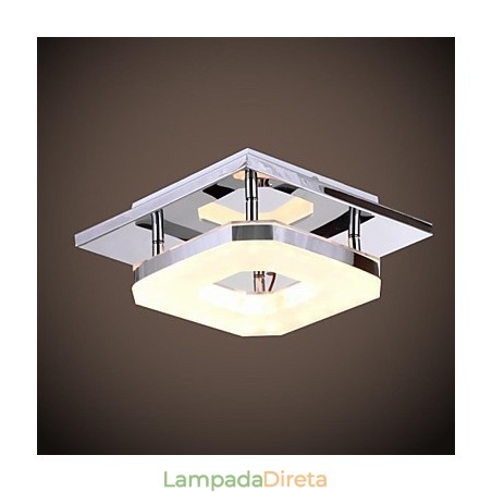 Acrílico Flush Mount 1 luz Moderno Acrílico Galvanoplastia Aço Inoxidável Acrílico Flush Mount 1 luz Moderno Acrílico Galvanoplastia Aço Inoxidável