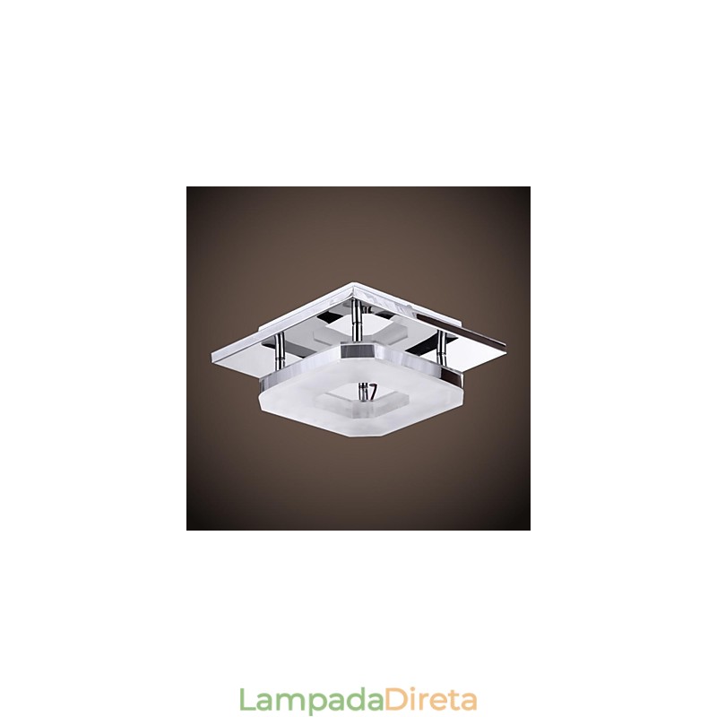 Acrílico Flush Mount 1 luz Moderno Acrílico Galvanoplastia Aço Inoxidável