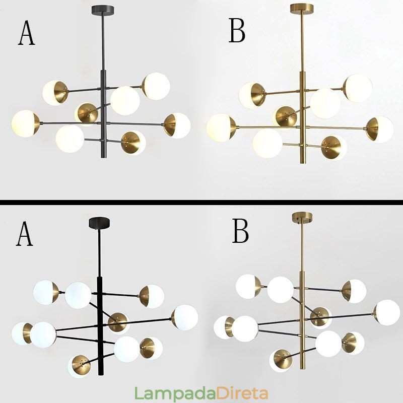 Luminária pendente contemporânea Magic Bean Sputnik Chandelier Lamp