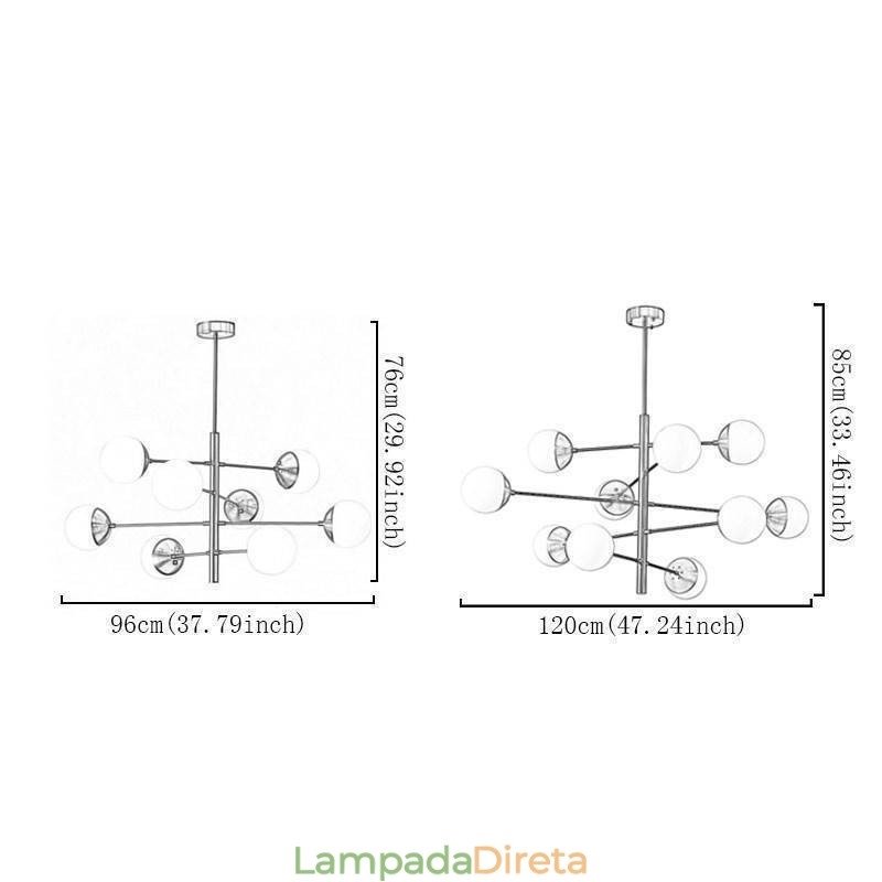 Luminária pendente contemporânea Magic Bean Sputnik Chandelier Lamp