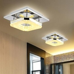 Acrílico Flush Mount 1 luz Moderno Acrílico Galvanoplastia Aço Inoxidável