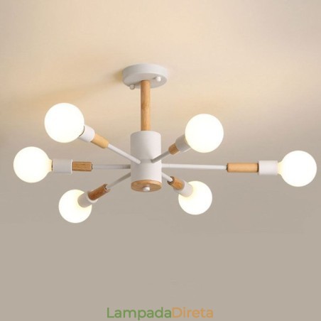 Luminária pendente nórdica criativa Luminária pendente de tronco de feijão mágico