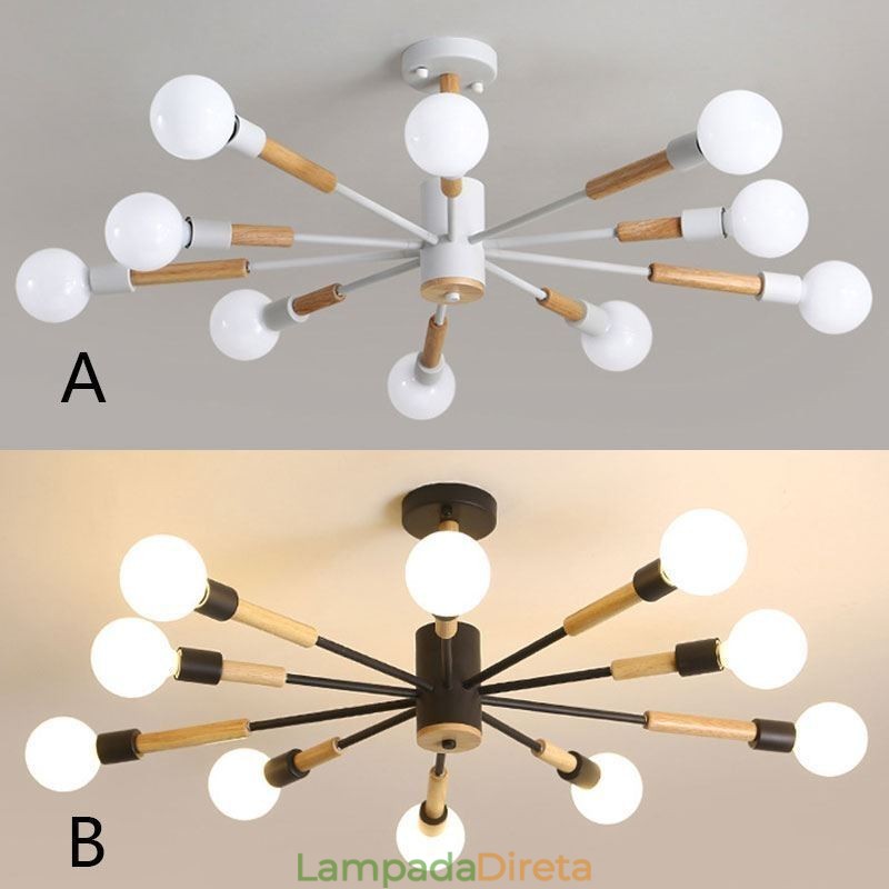 Luminária pendente nórdica criativa Luminária pendente de tronco de feijão mágico
