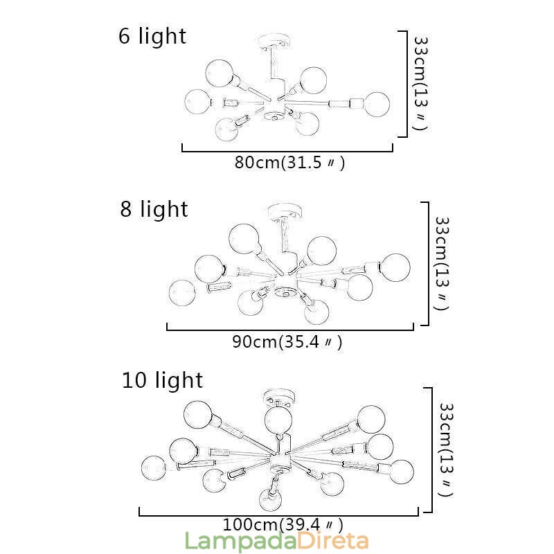 Luminária pendente nórdica criativa Luminária pendente de tronco de feijão mágico