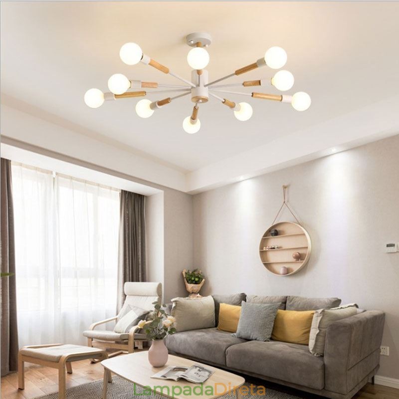 Luminária pendente nórdica criativa Luminária pendente de tronco de feijão mágico