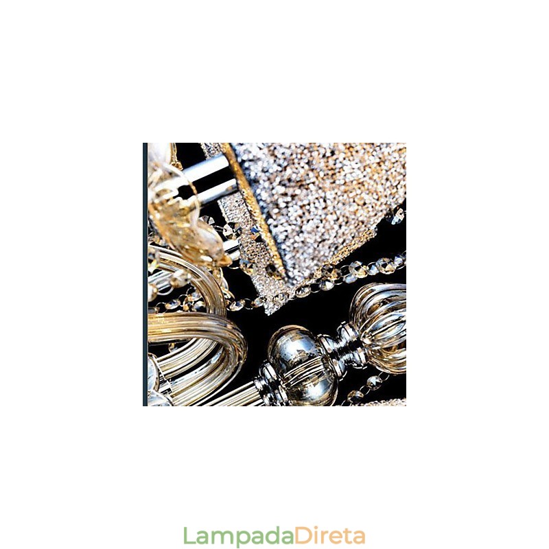 Lustre de vidro galvanizado de cristal clássico vintage moderno contemporâneo