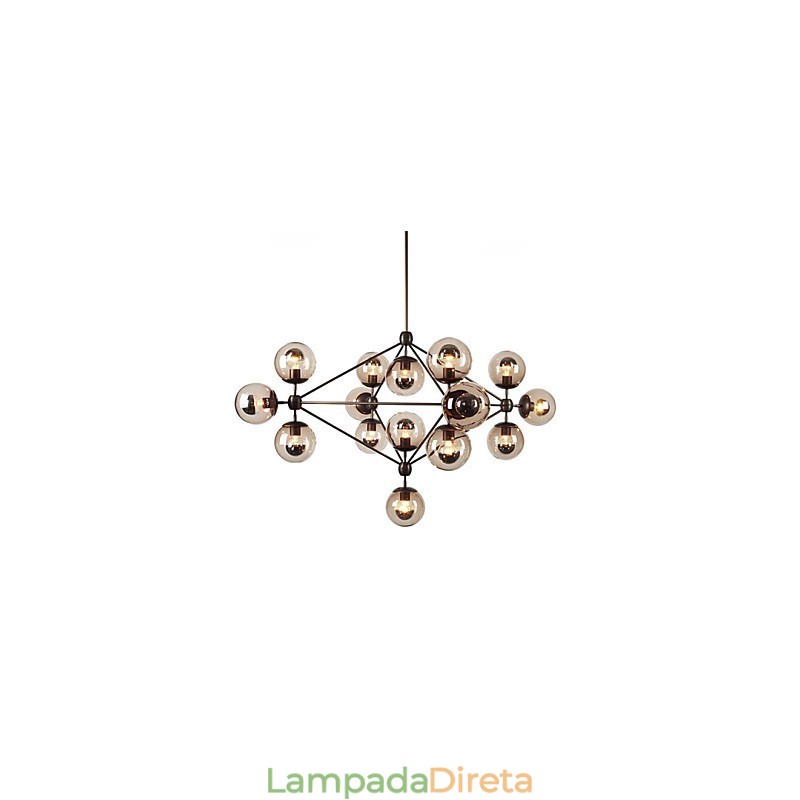 Lustre 15 Luzes Bola De Vidro Luzes Retro Ao Ar Livre Garagem Metal