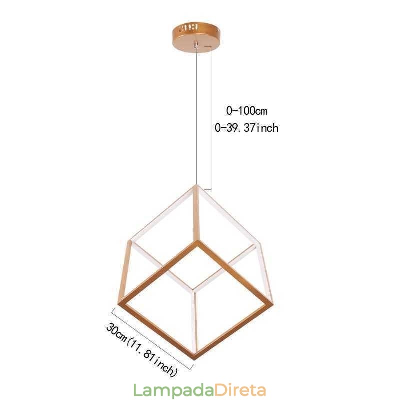 Luminária pendente pós-moderna geométrica dourada