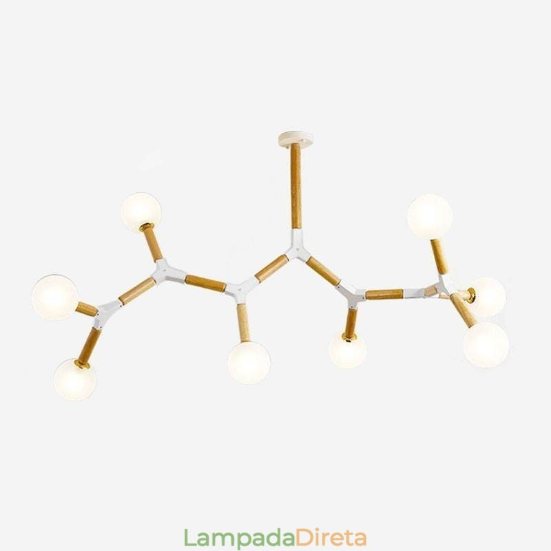 Luminária pendente nórdica Magic Bean Iluminação criativa de madeira